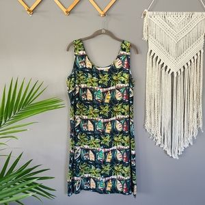 Weekend Traffic | Tropical Summer Shift Dress sz L